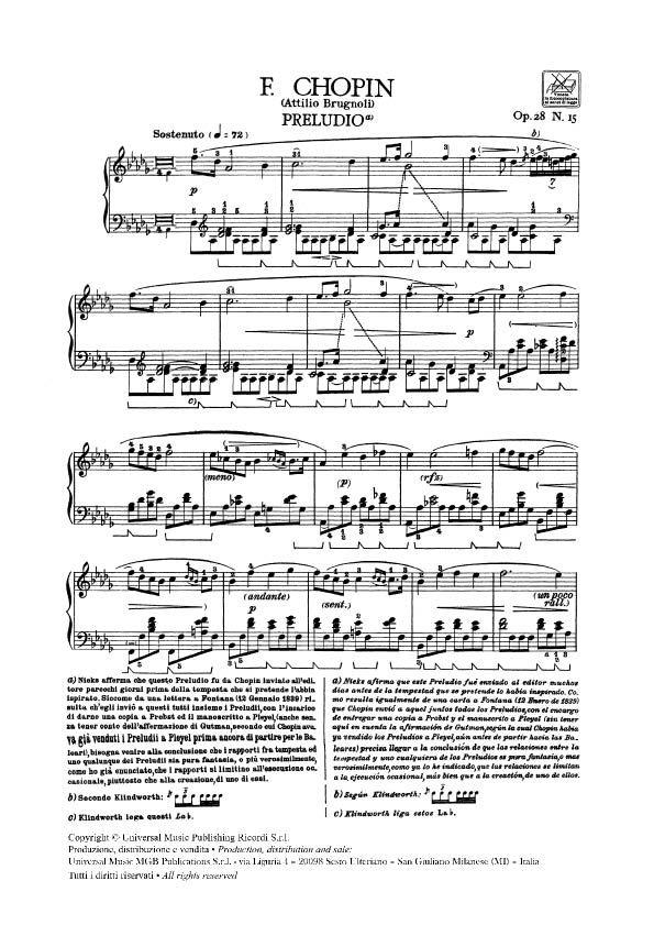 24 Preludi Op. 28: N. 15 In Re Bem. - Per Pianoforte - pro klavír